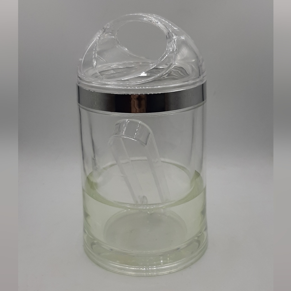 Vintage Acrylic Ice Bucket With Tongs Snail Brand Double Walled Screw on Lid